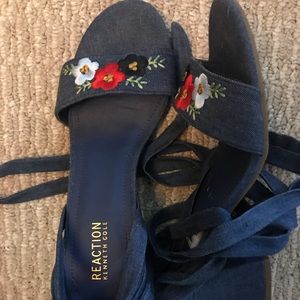 Kenneth Cole Denim Lace up Sandals